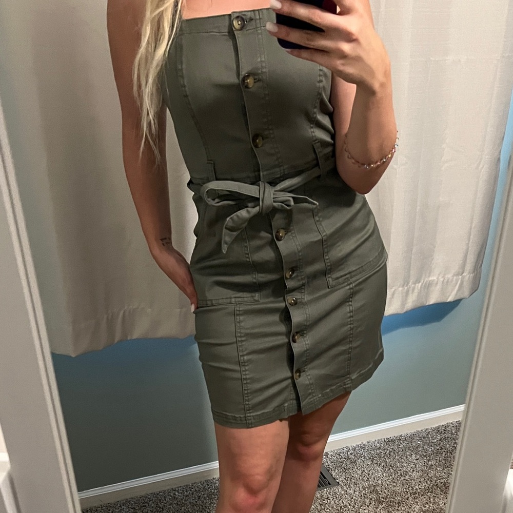 Green Button Up Dress